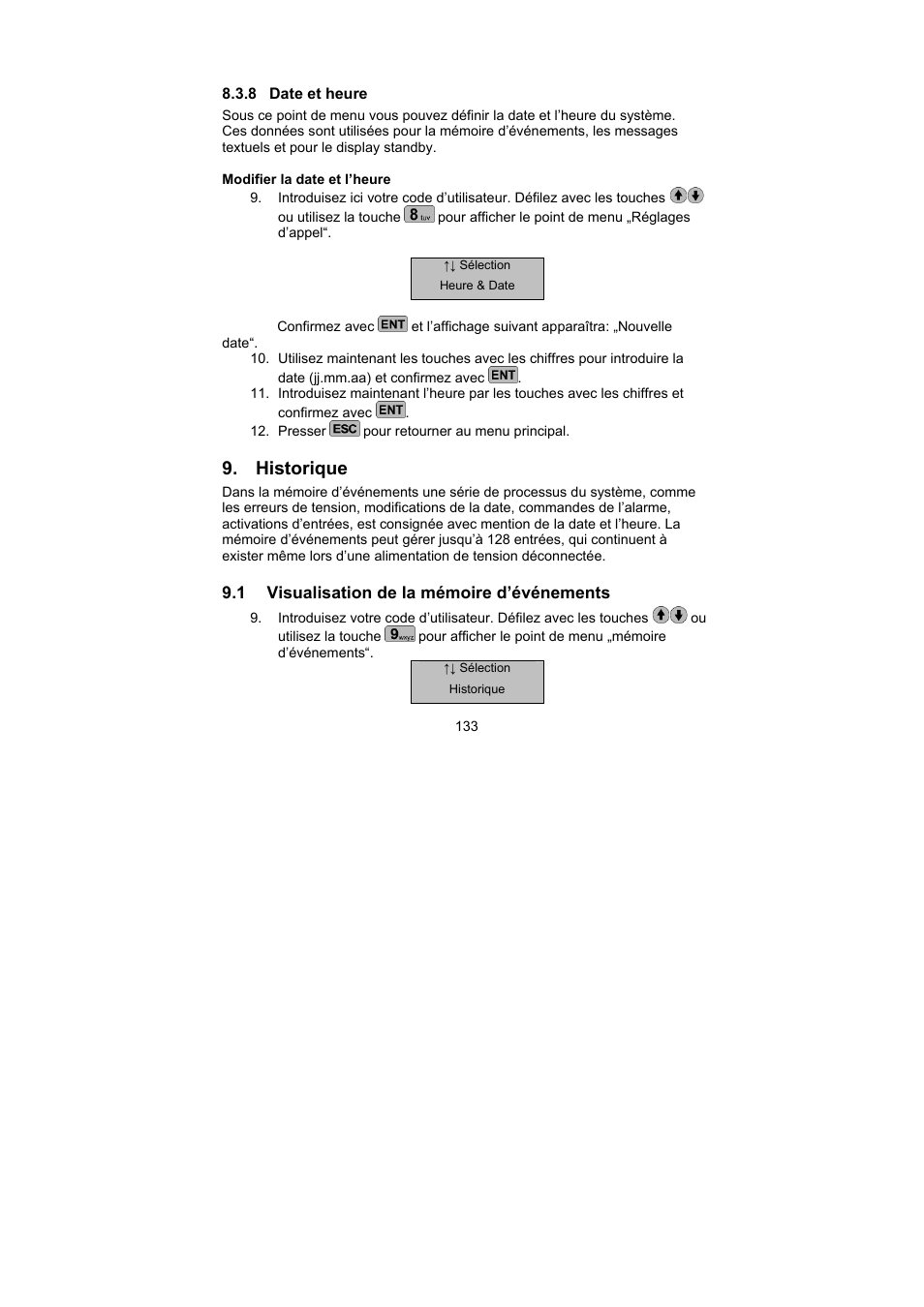 Historique | ABUS AZ6302 Terxon GSM dialer User Manual | Page 133 / 245