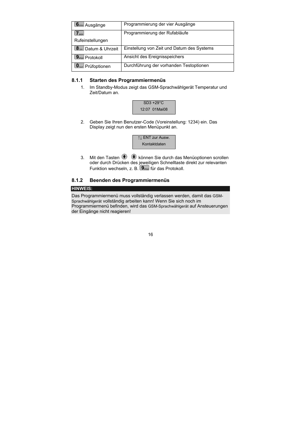 ABUS AZ6302 Terxon GSM dialer User Manual | Page 16 / 245