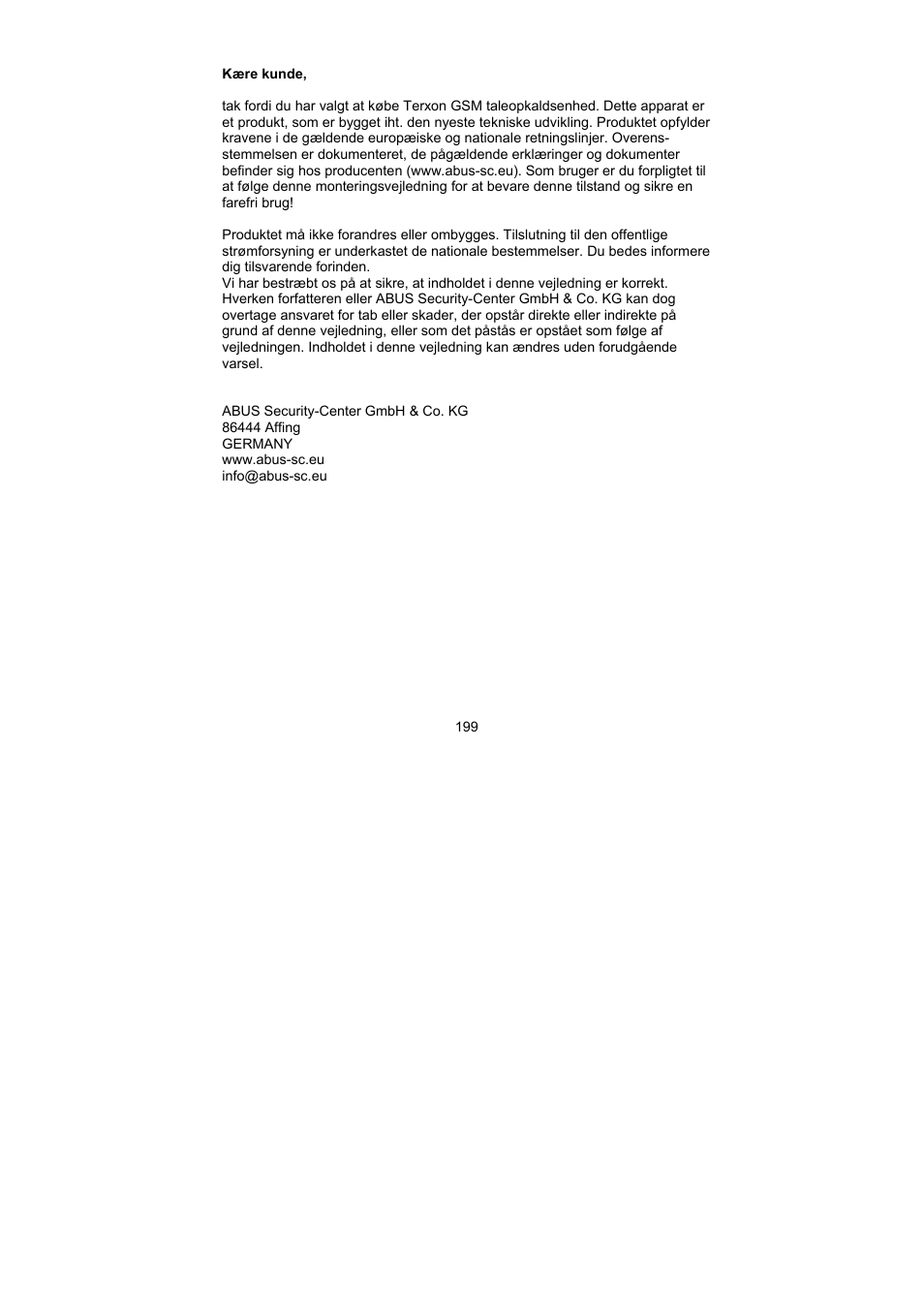 ABUS AZ6302 Terxon GSM dialer User Manual | Page 199 / 245