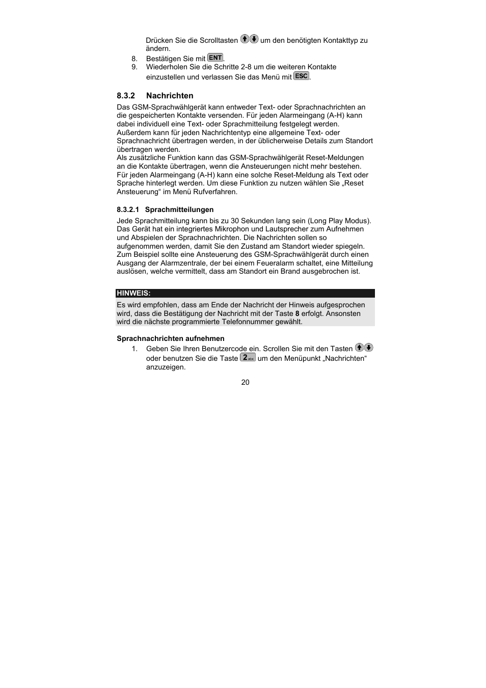 ABUS AZ6302 Terxon GSM dialer User Manual | Page 20 / 245