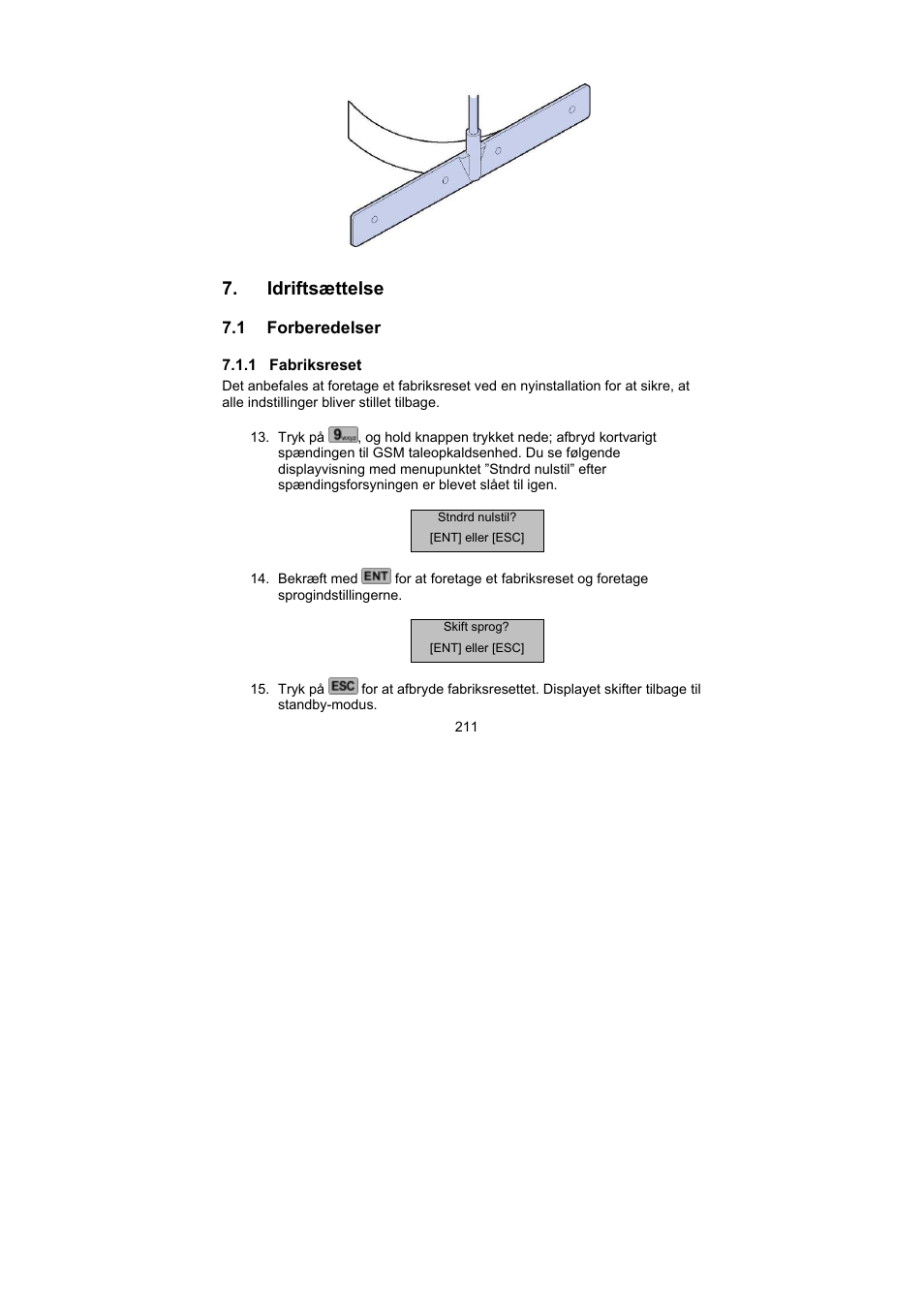 Idriftsættelse | ABUS AZ6302 Terxon GSM dialer User Manual | Page 211 / 245
