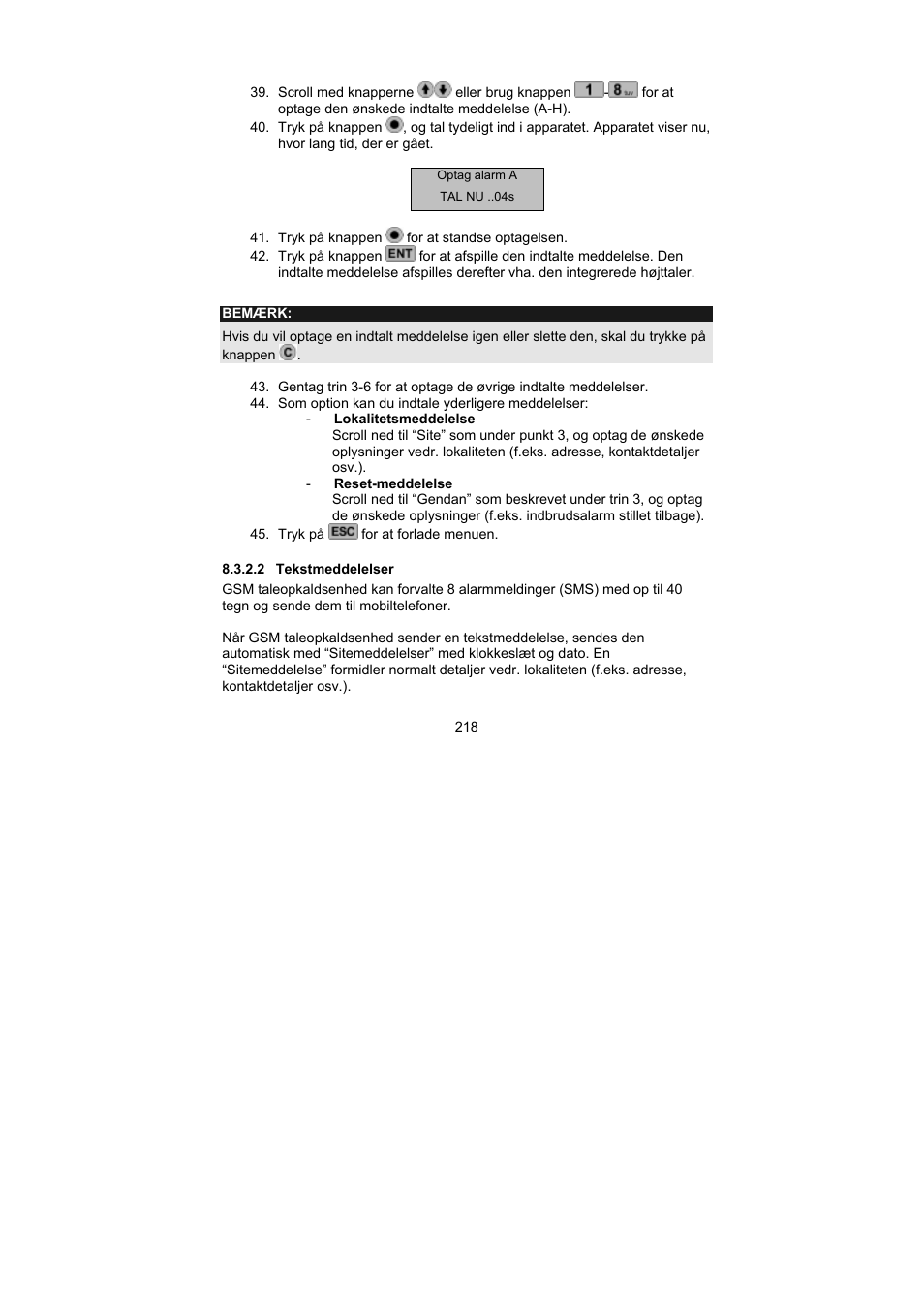ABUS AZ6302 Terxon GSM dialer User Manual | Page 218 / 245