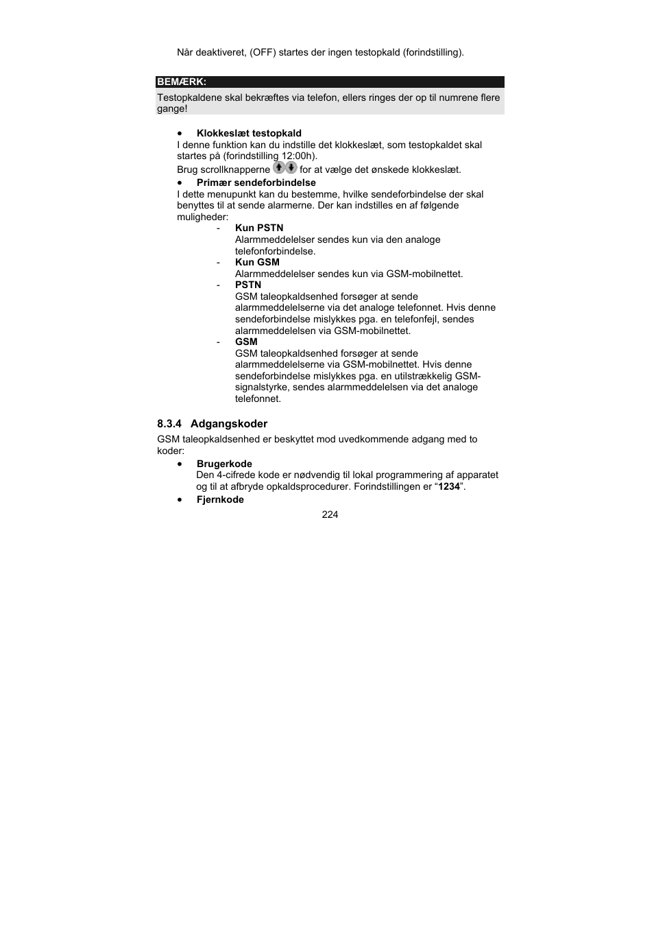 ABUS AZ6302 Terxon GSM dialer User Manual | Page 224 / 245