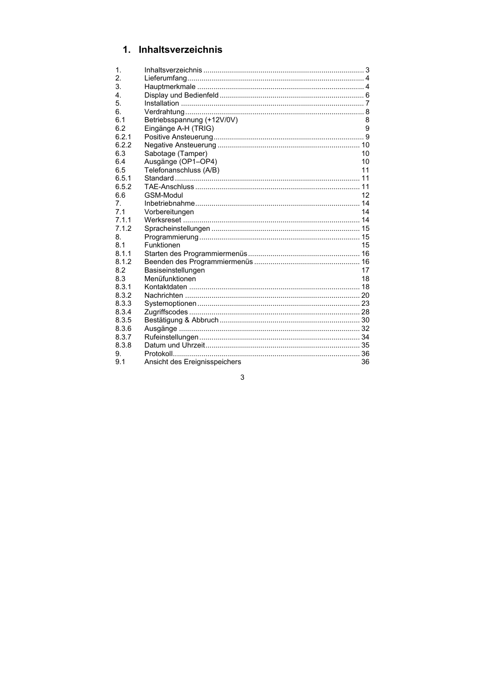 ABUS AZ6302 Terxon GSM dialer User Manual | Page 3 / 245