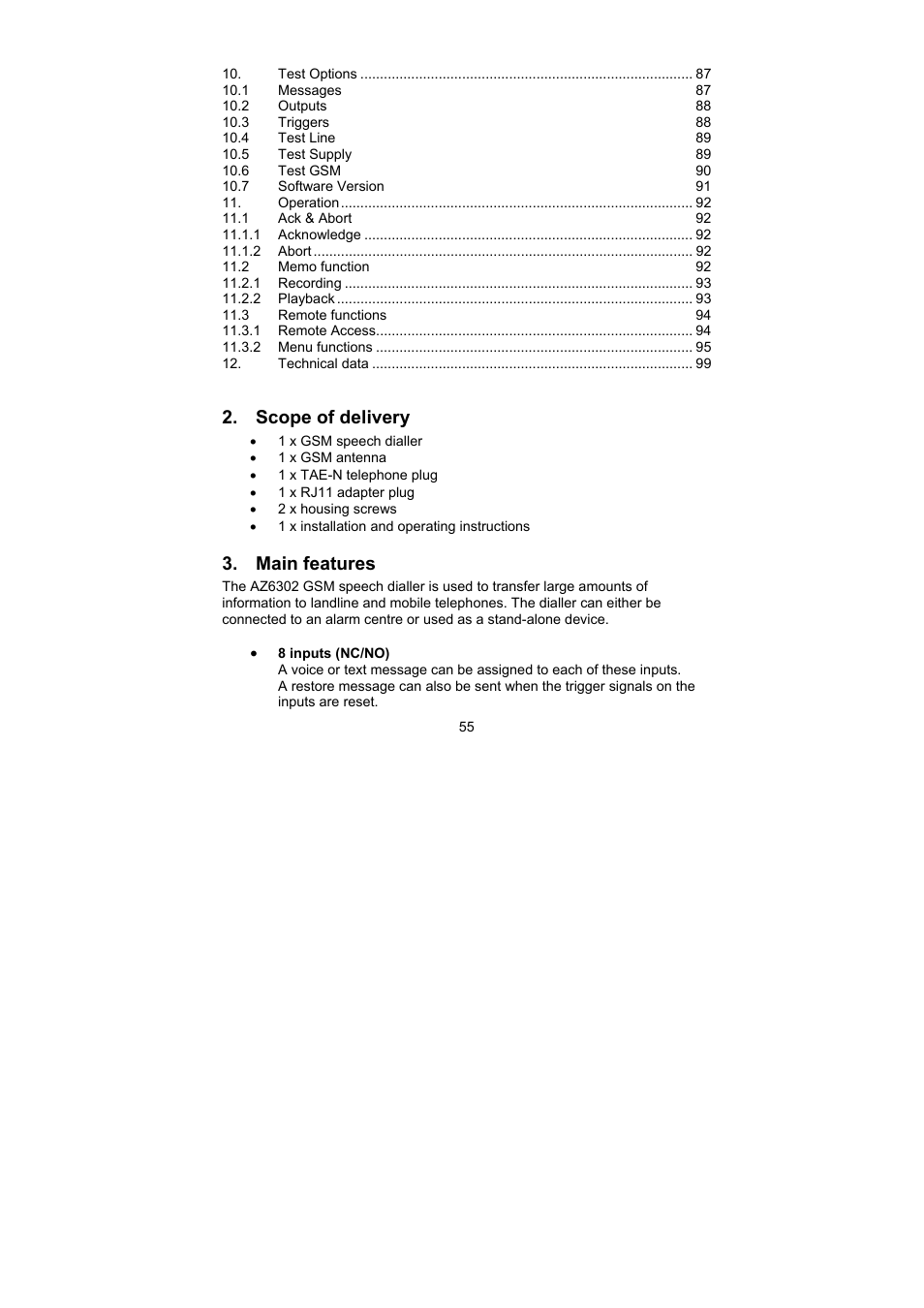 ABUS AZ6302 Terxon GSM dialer User Manual | Page 55 / 245