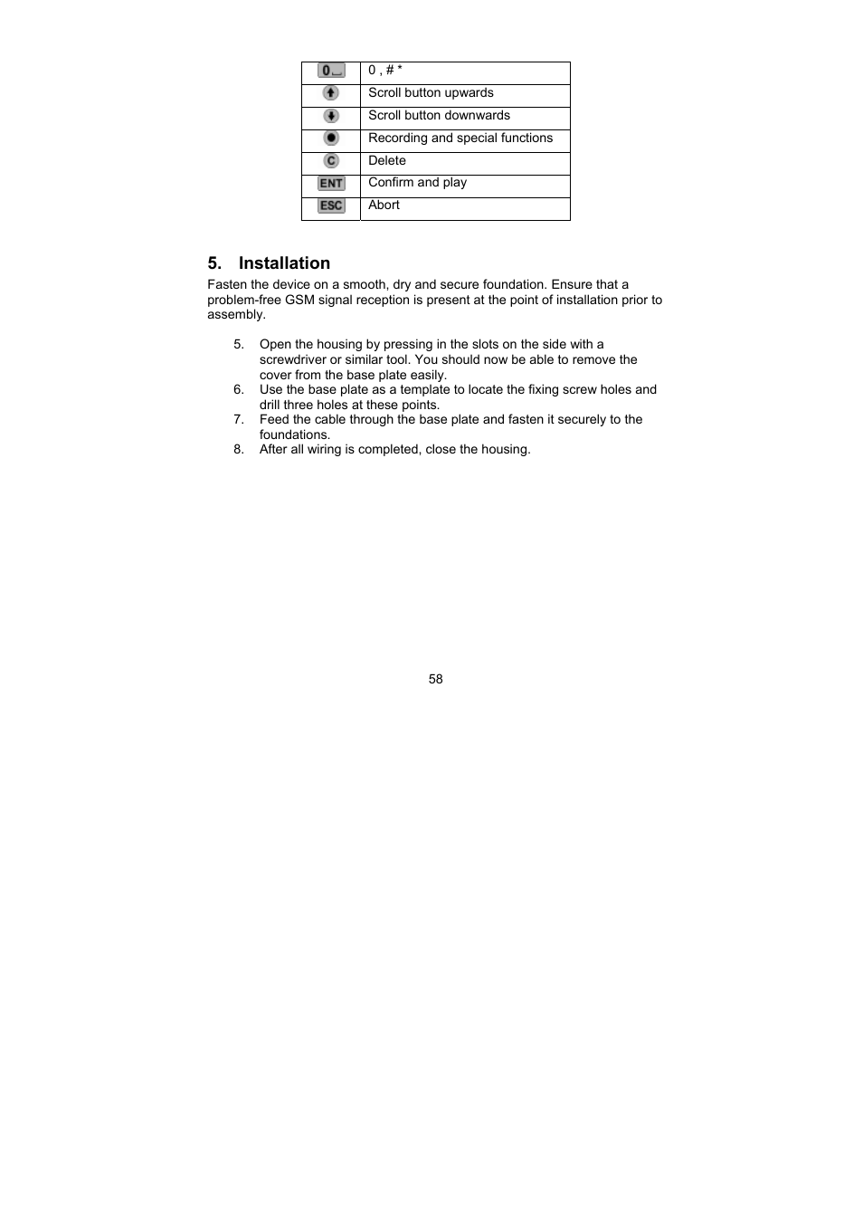 Installation | ABUS AZ6302 Terxon GSM dialer User Manual | Page 58 / 245