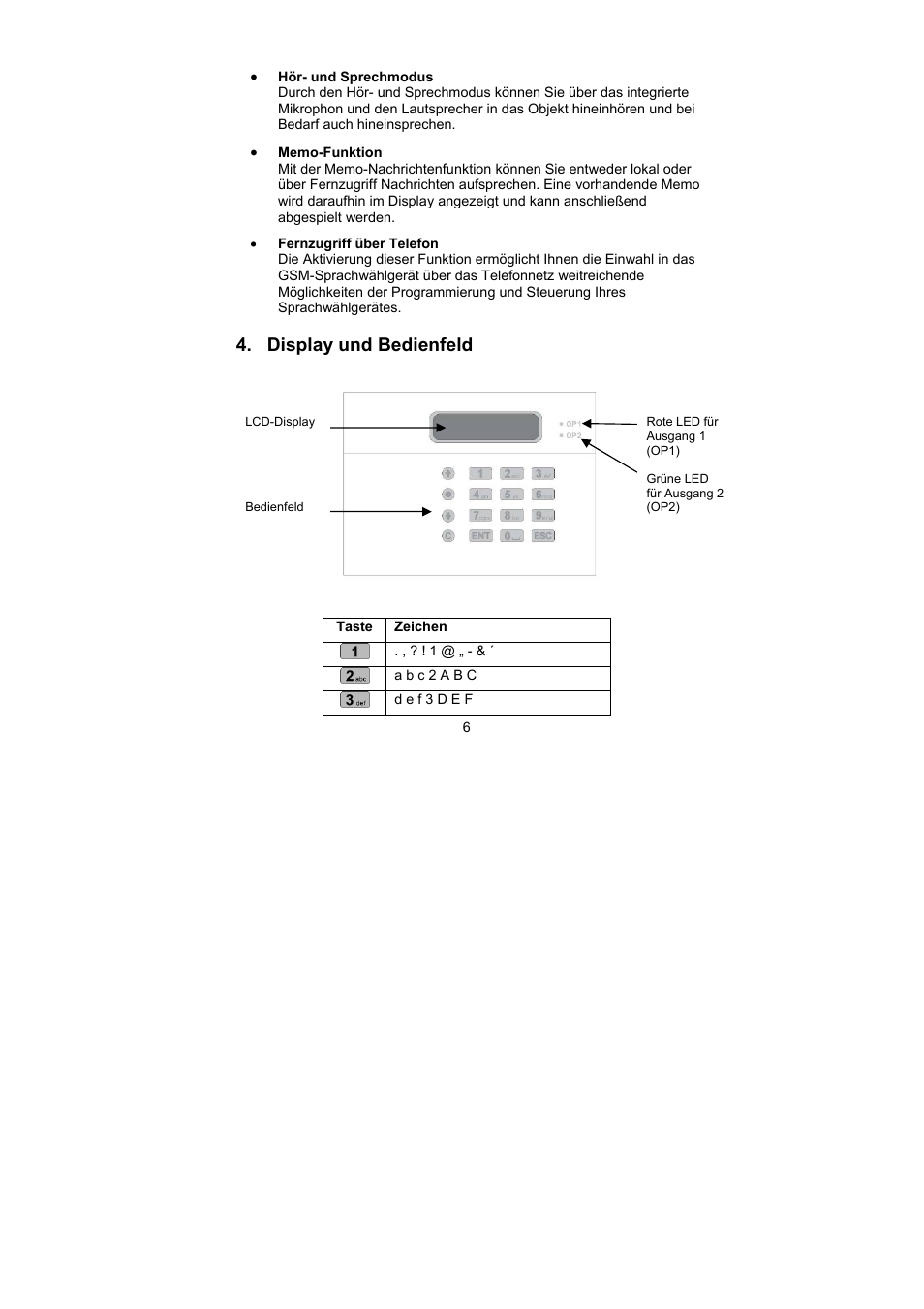 Display und bedienfeld | ABUS AZ6302 Terxon GSM dialer User Manual | Page 6 / 245