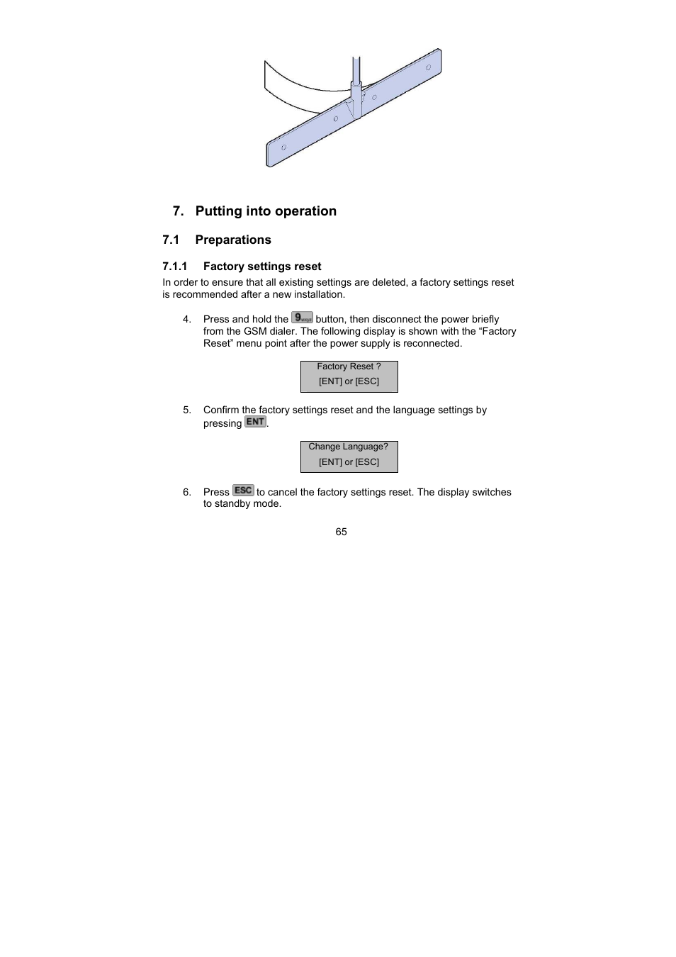 Putting into operation | ABUS AZ6302 Terxon GSM dialer User Manual | Page 65 / 245