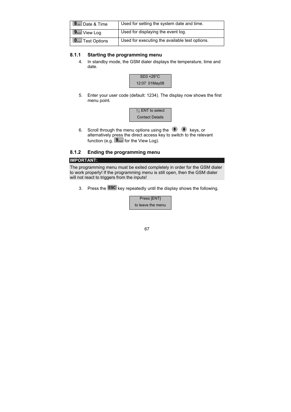 ABUS AZ6302 Terxon GSM dialer User Manual | Page 67 / 245