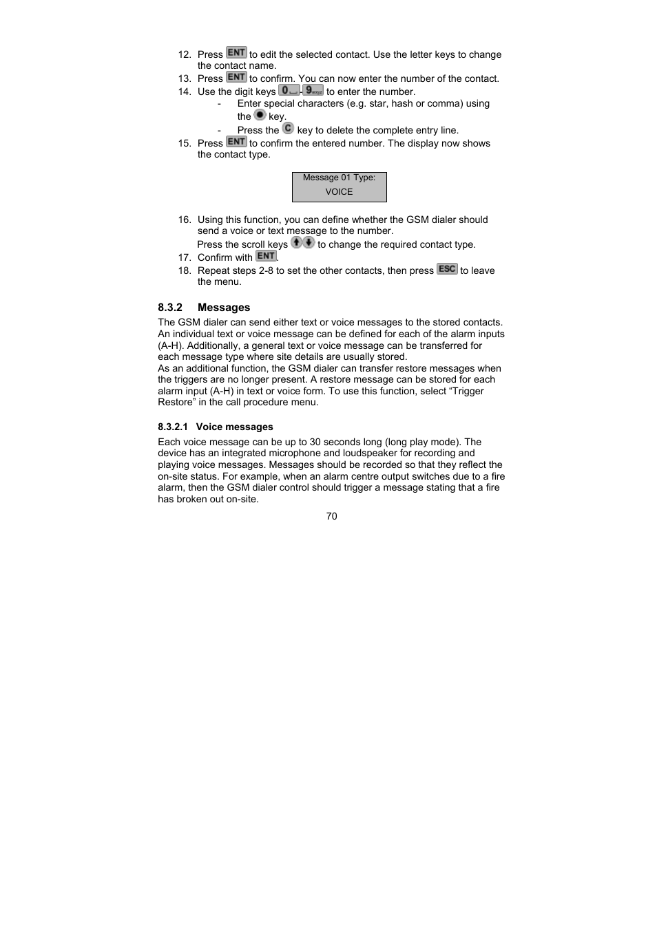 ABUS AZ6302 Terxon GSM dialer User Manual | Page 70 / 245