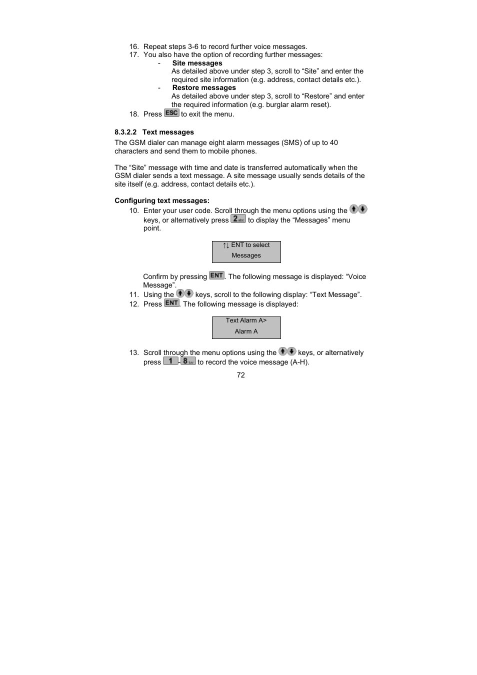 ABUS AZ6302 Terxon GSM dialer User Manual | Page 72 / 245