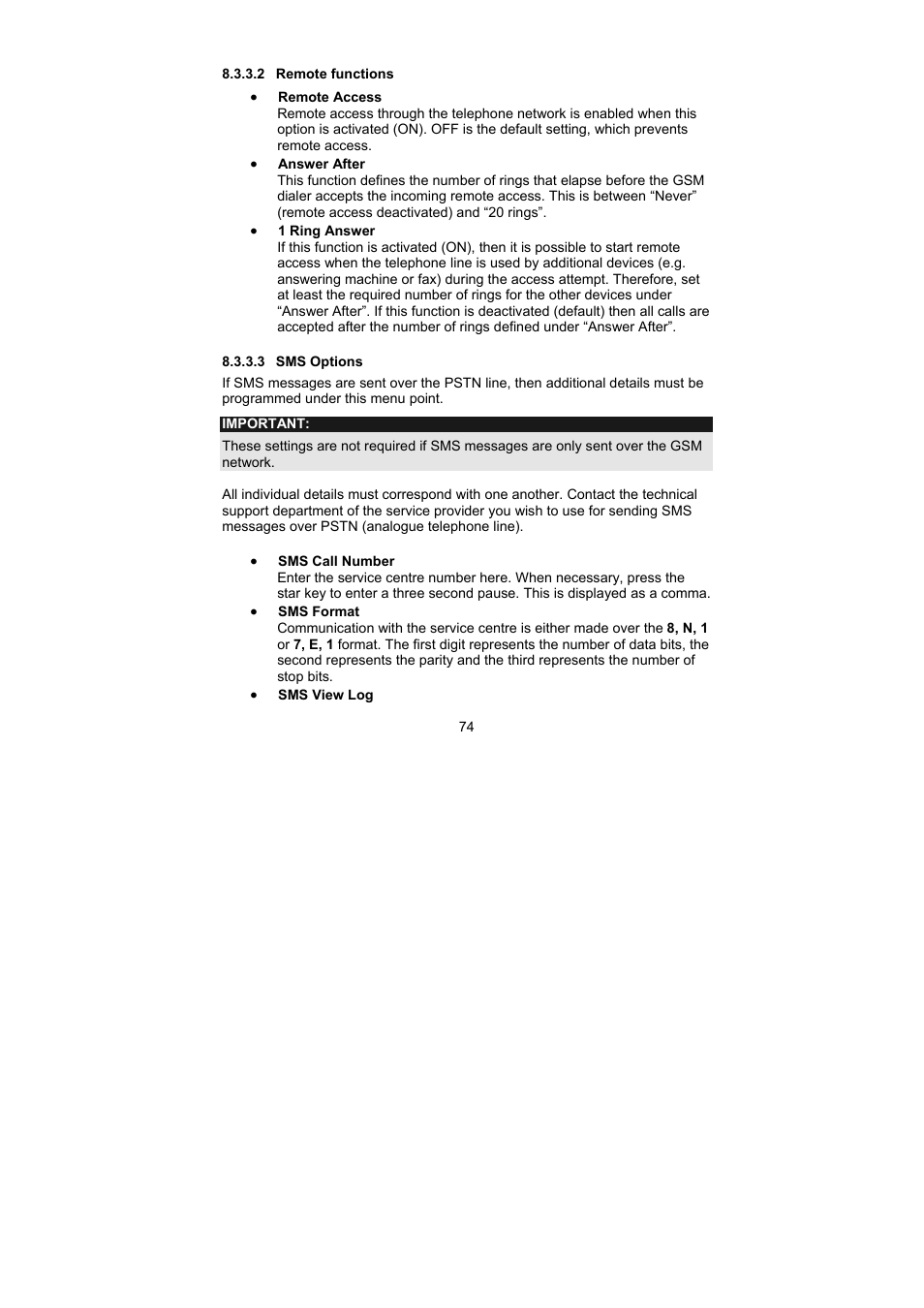 ABUS AZ6302 Terxon GSM dialer User Manual | Page 74 / 245