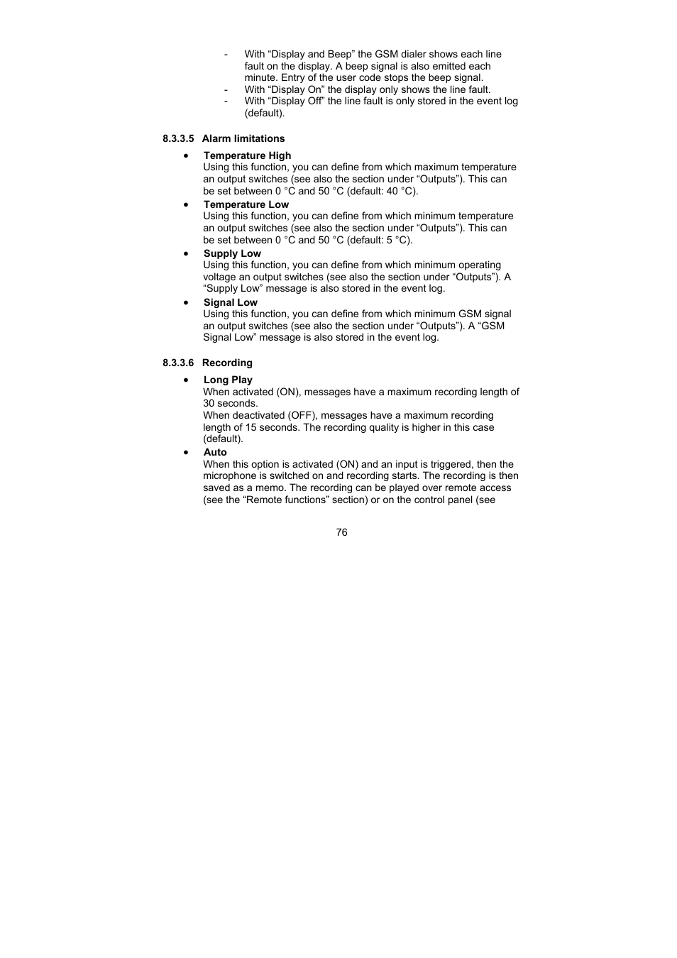ABUS AZ6302 Terxon GSM dialer User Manual | Page 76 / 245