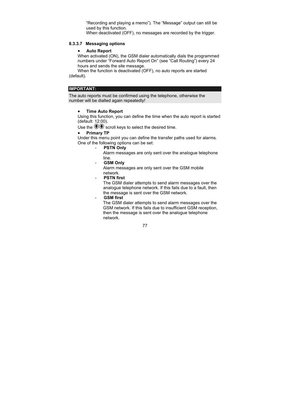 ABUS AZ6302 Terxon GSM dialer User Manual | Page 77 / 245