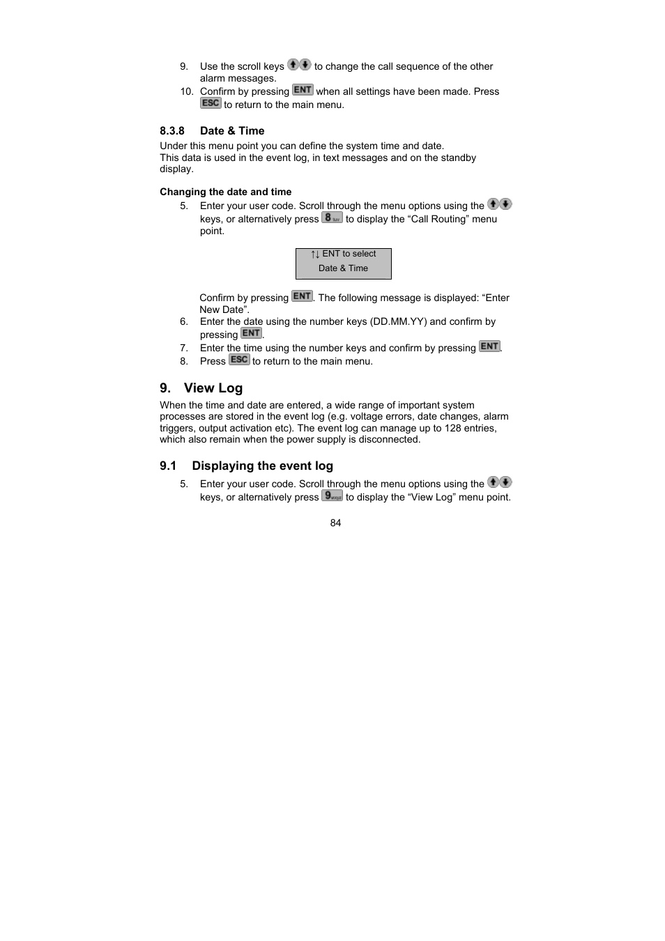 View log | ABUS AZ6302 Terxon GSM dialer User Manual | Page 84 / 245