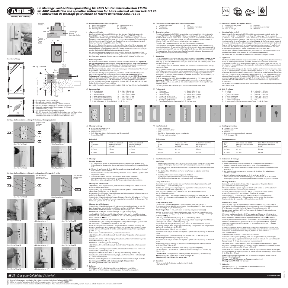 ABUS FUFT50002 Secvest wireless window protection system FTS 96 E - AL0145 User Manual | 4 pages