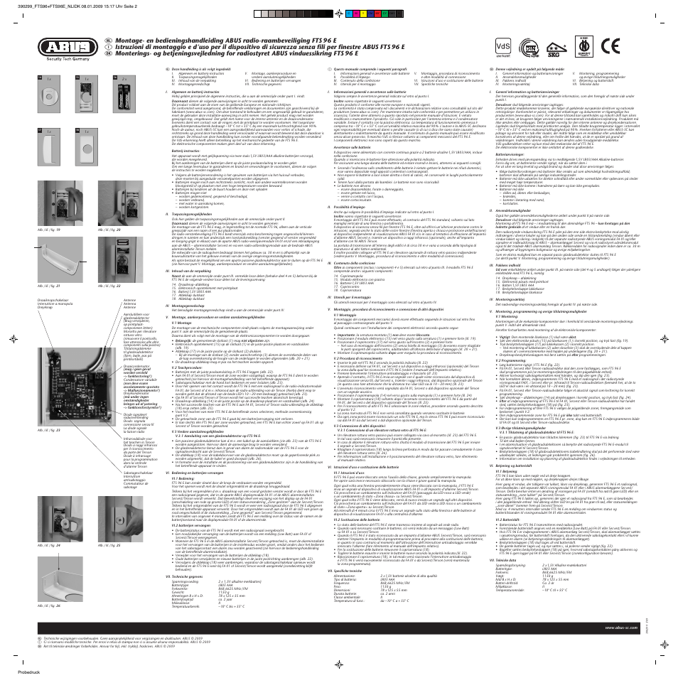 ABUS FUFT50002 Secvest wireless window protection system FTS 96 E - AL0145 User Manual | Page 4 / 4