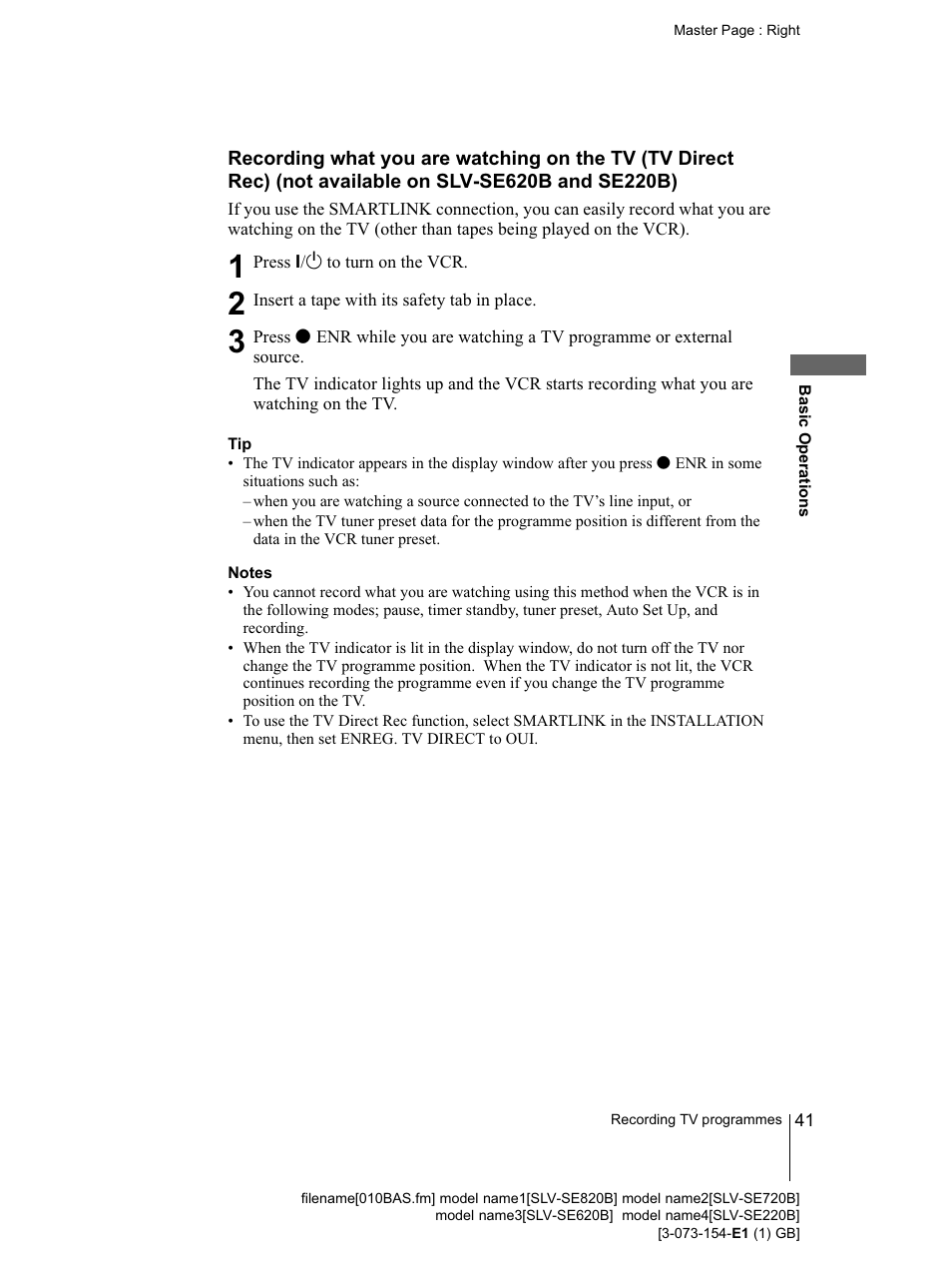 Sony SLV-SE220B User Manual | Page 41 / 80