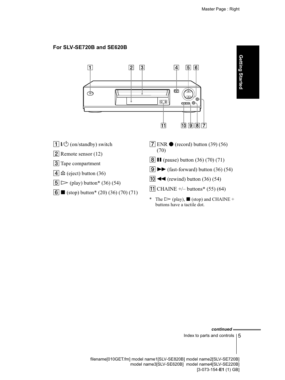 Sony SLV-SE220B User Manual | Page 5 / 80