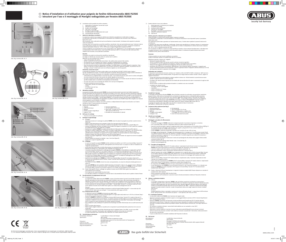 Das gute gefühl der sicherheit | ABUS FU8435 Secvest wireless window handle FG 350 E User Manual | Page 2 / 2