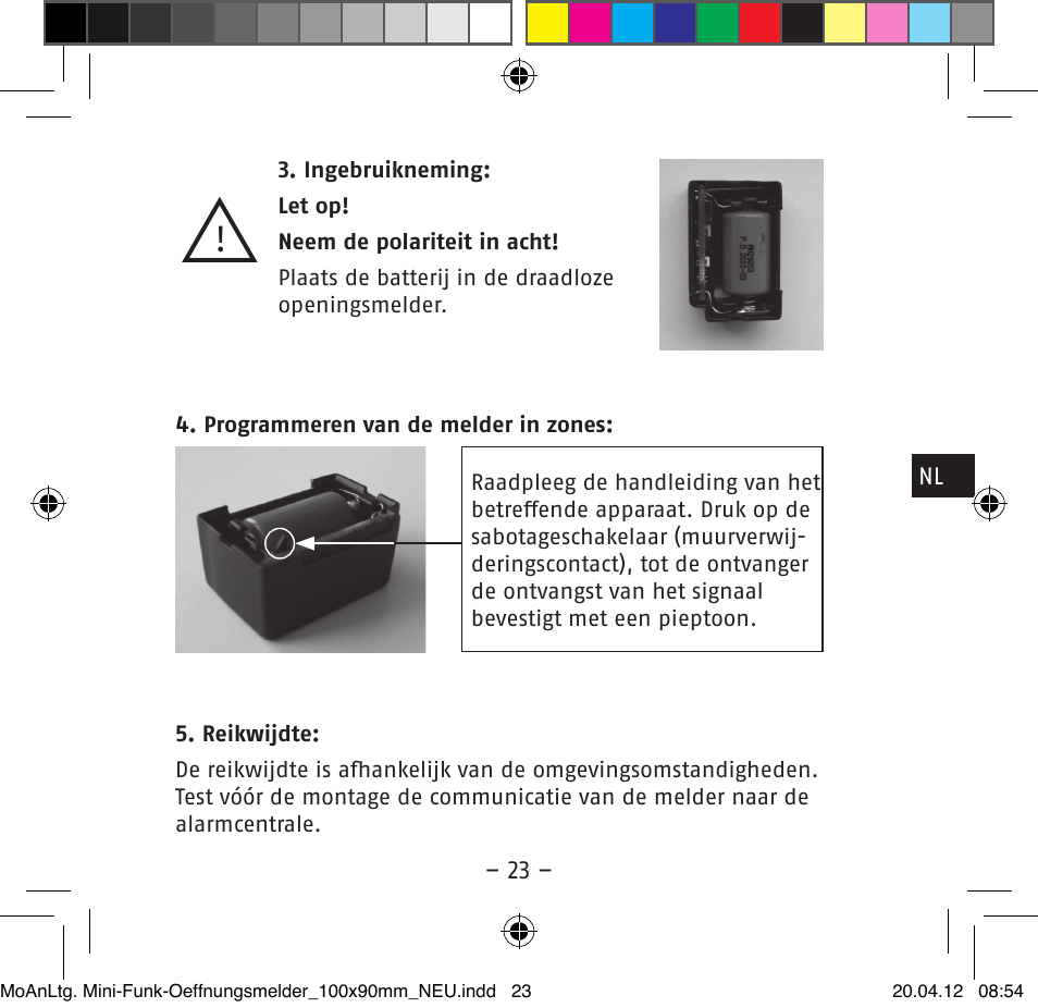 ABUS FUMK50020 Secvest Mini Wireless Magnetic Contact Detector User Manual | Page 23 / 52