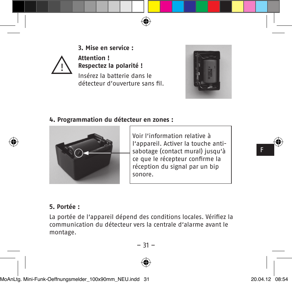 ABUS FUMK50020 Secvest Mini Wireless Magnetic Contact Detector User Manual | Page 31 / 52