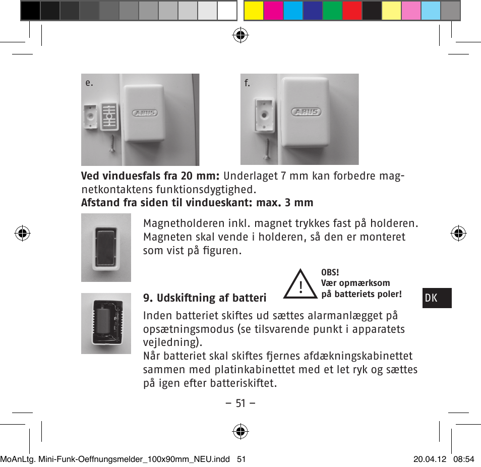 ABUS FUMK50020 Secvest Mini Wireless Magnetic Contact Detector User Manual | Page 51 / 52