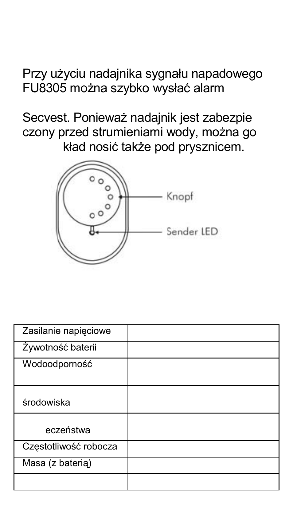 ABUS FU8305 Secvest Wireless Panic Alarm Transmitter User Manual | Page 33 / 36