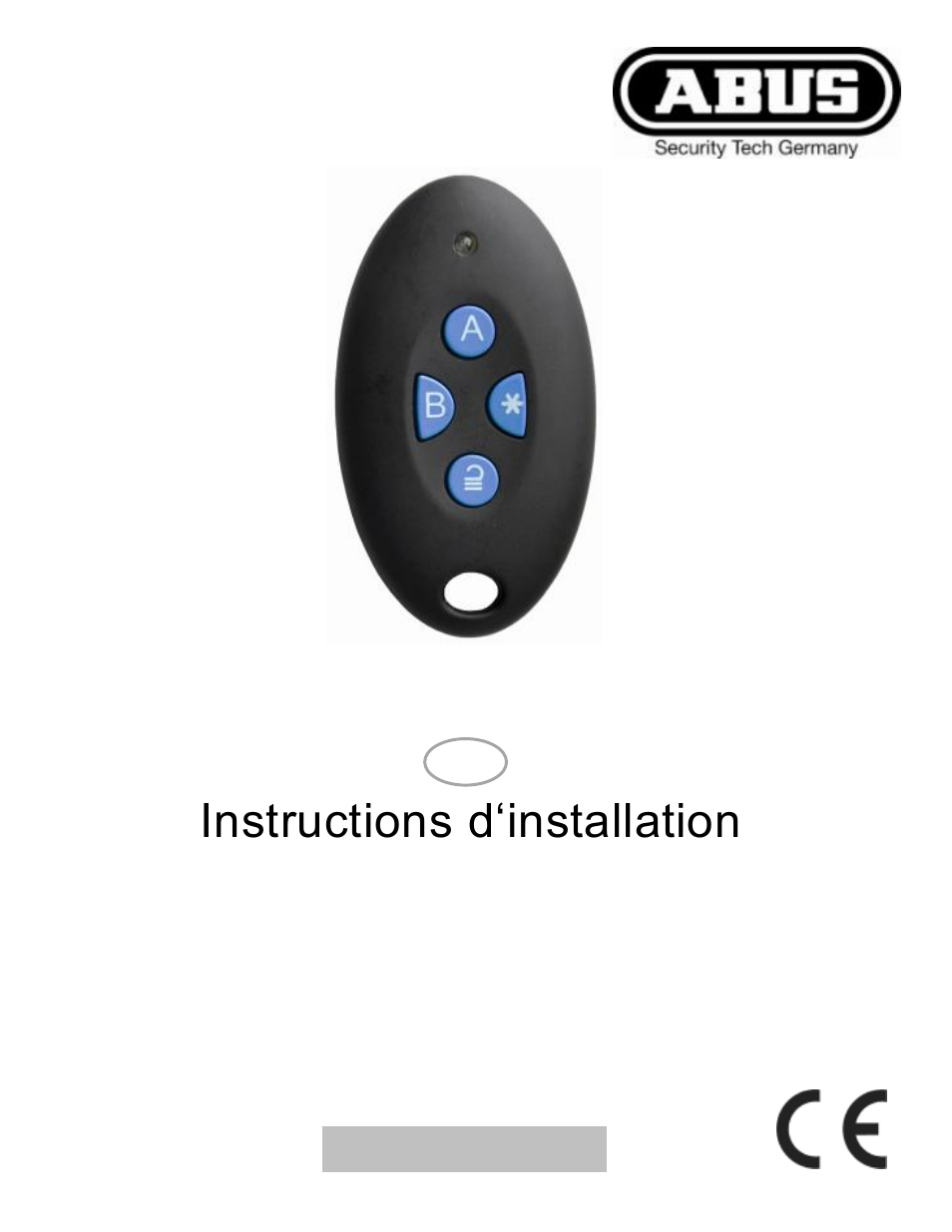 Instructions d‘installation, Télécommande sans fil | ABUS FU8150 Secvest 2WAY_Terxon Wireless Remote Control User Manual | Page 11 / 25