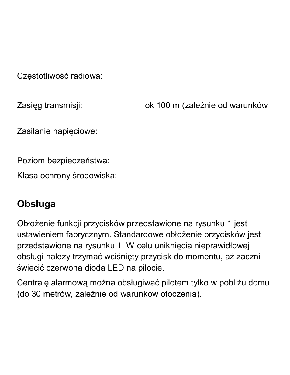 Dane techniczne, Obsługa | ABUS FU8150 Secvest 2WAY_Terxon Wireless Remote Control User Manual | Page 23 / 25