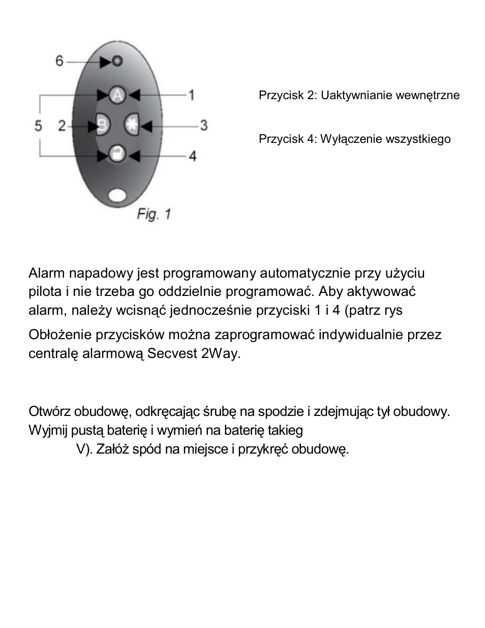 Wskazówki, Wymiana baterii | ABUS FU8150 Secvest 2WAY_Terxon Wireless Remote Control User Manual | Page 24 / 25