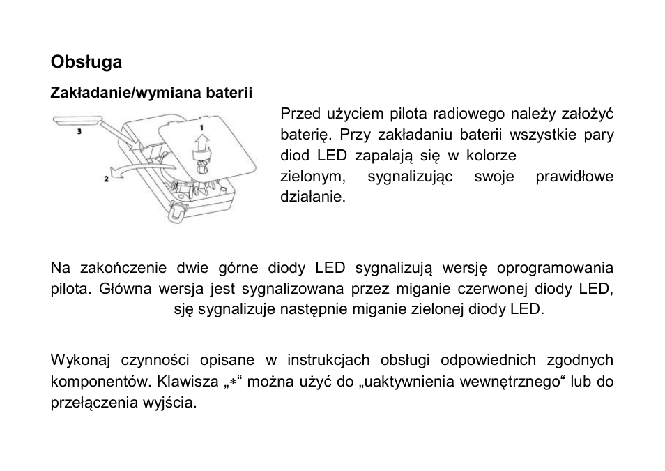 Obsługa | ABUS FUBE50011 Secvest Wireless Remote Control User Manual | Page 48 / 62