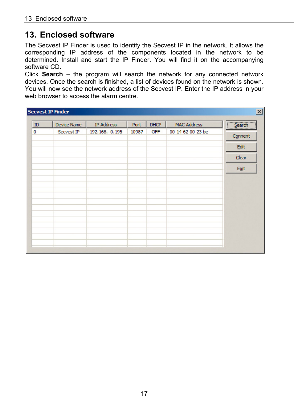 Enclosed software | ABUS FUAA10021 Secvest IP Basic Set Operating instructions User Manual | Page 18 / 81