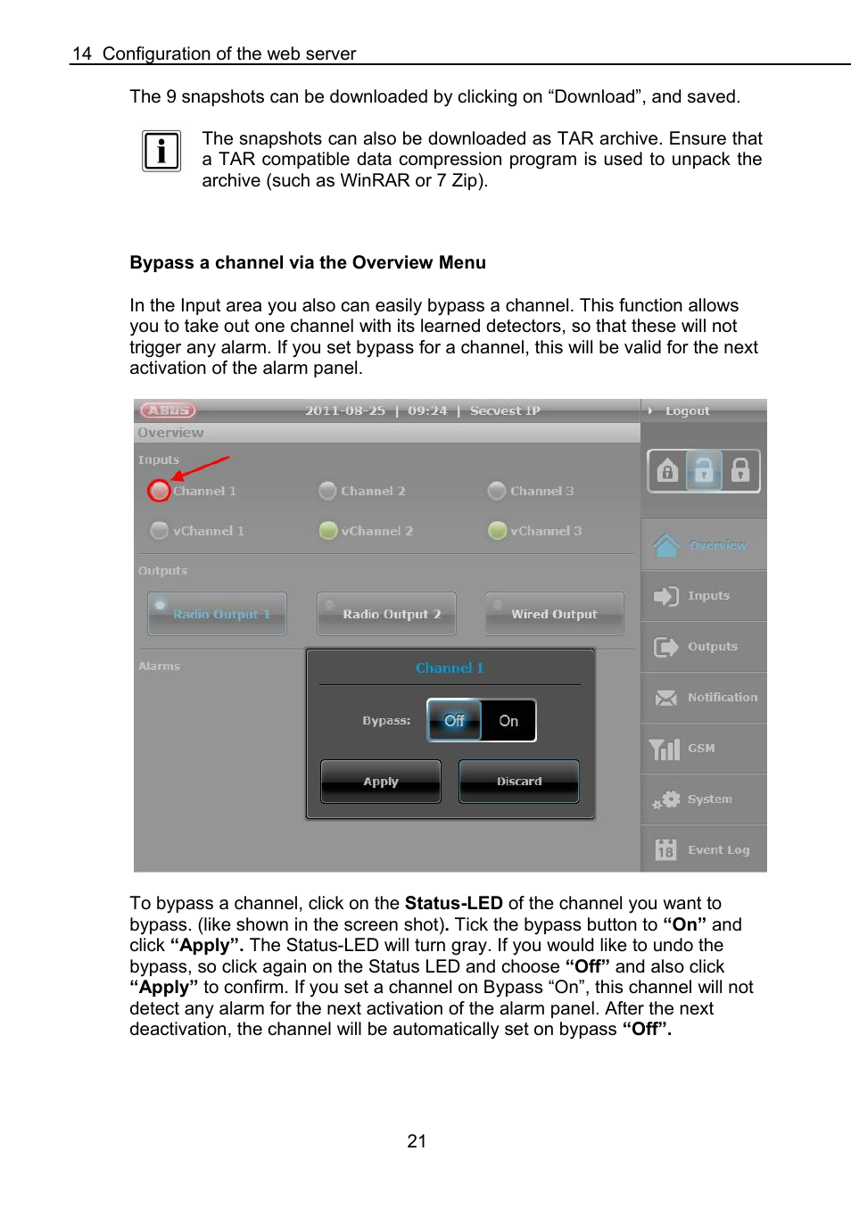 ABUS FUAA10021 Secvest IP Basic Set Operating instructions User Manual | Page 22 / 81