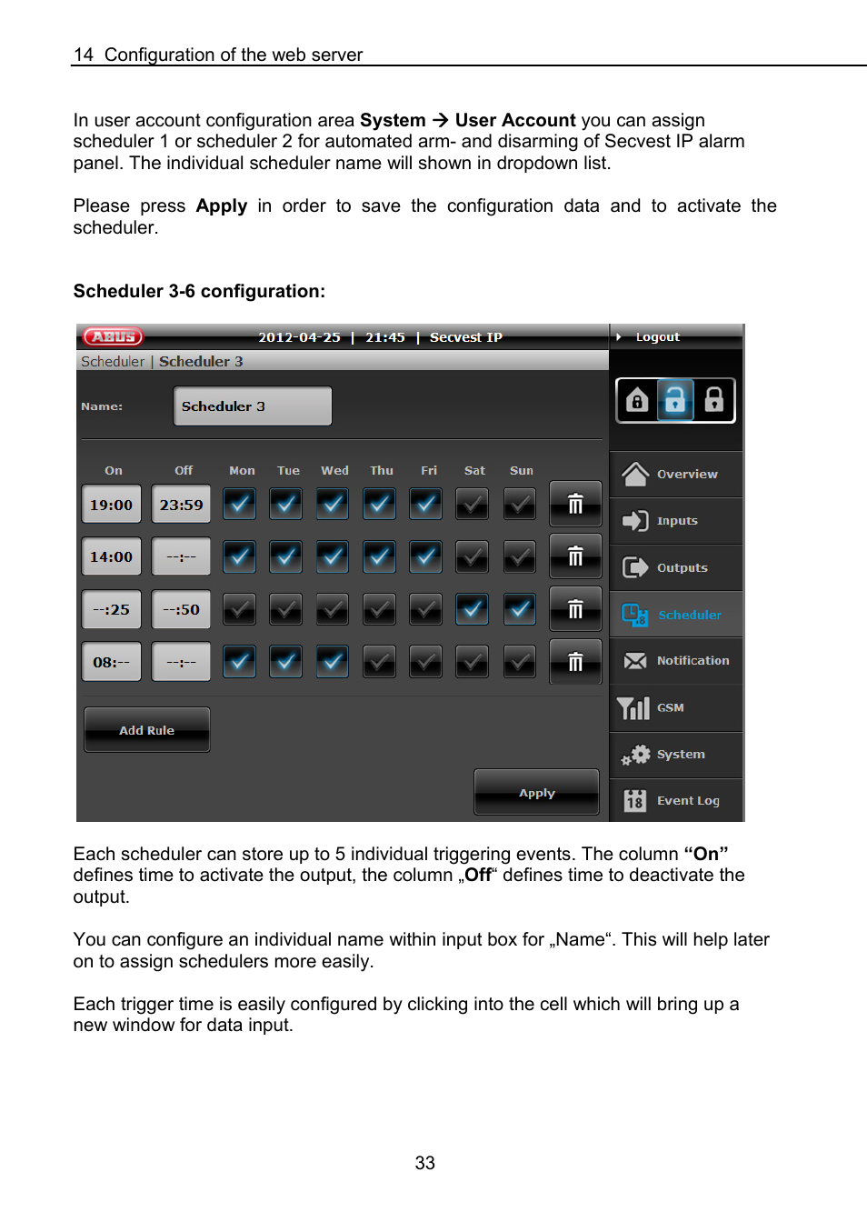 ABUS FUAA10021 Secvest IP Basic Set Operating instructions User Manual | Page 34 / 81