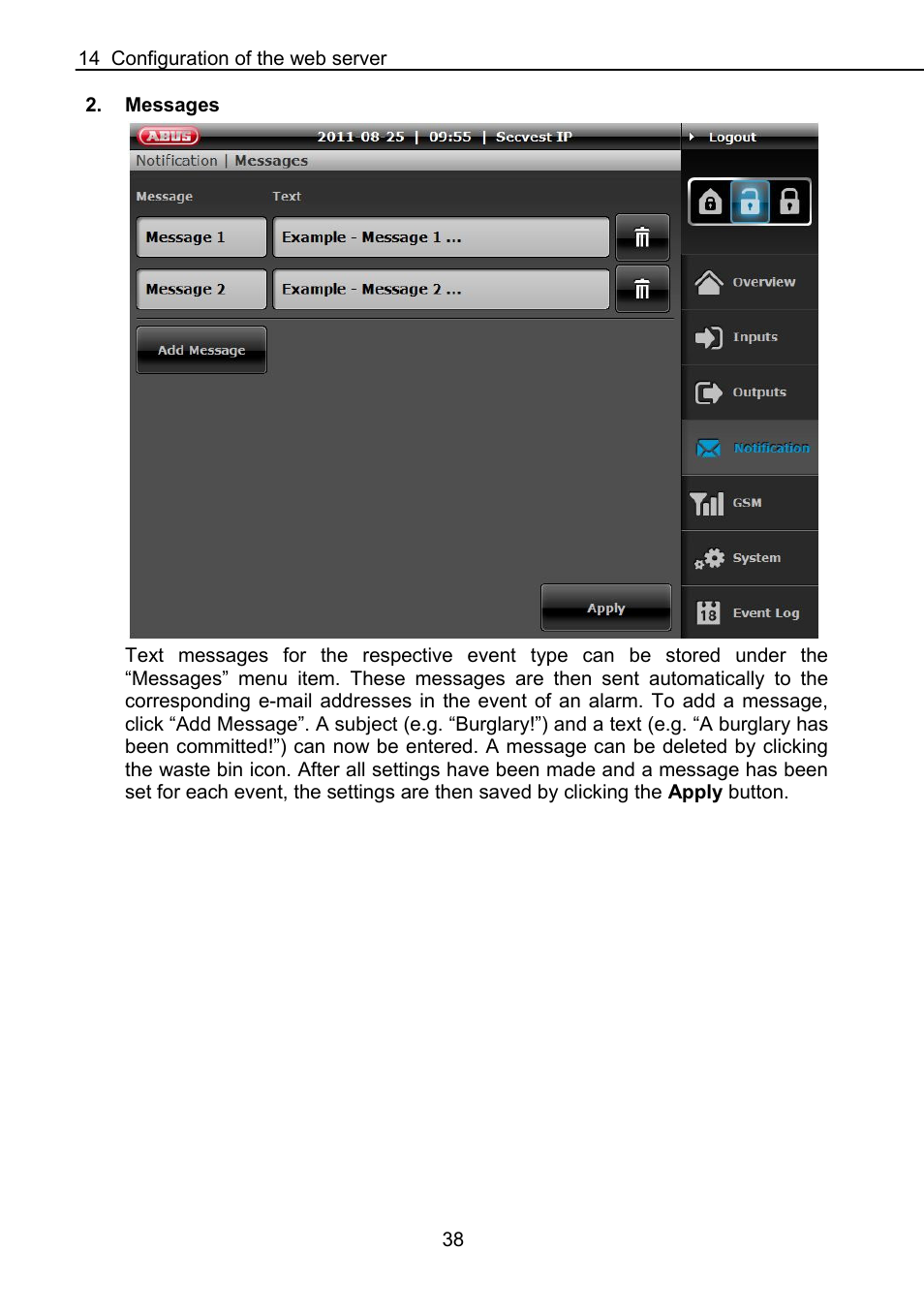 ABUS FUAA10021 Secvest IP Basic Set Operating instructions User Manual | Page 39 / 81