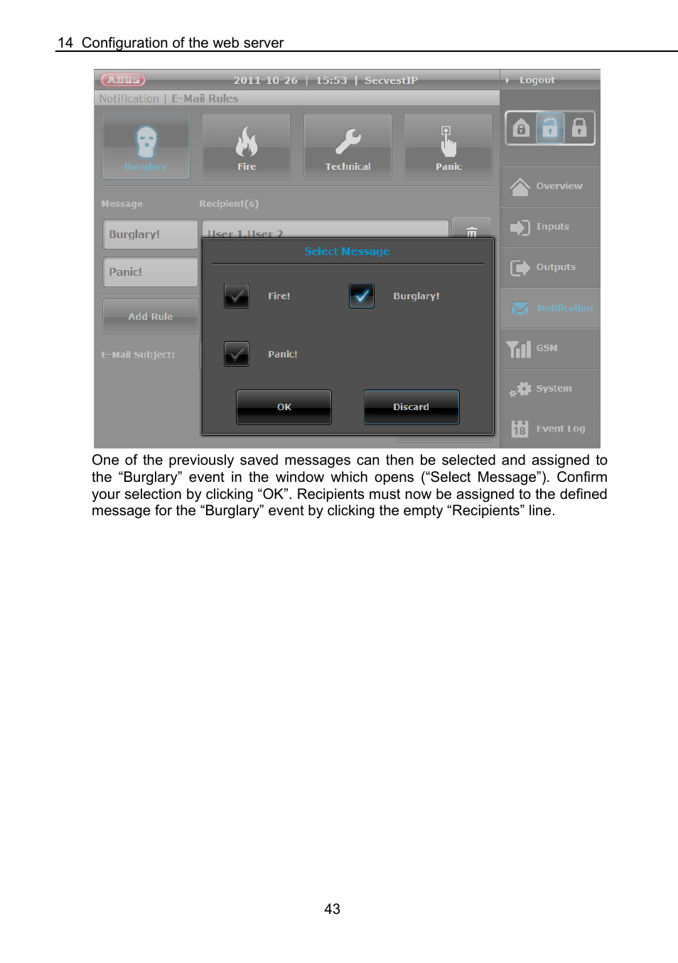 ABUS FUAA10021 Secvest IP Basic Set Operating instructions User Manual | Page 44 / 81