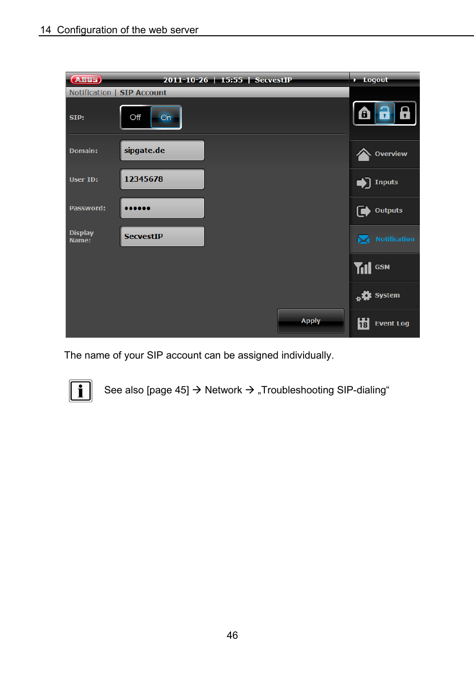 ABUS FUAA10021 Secvest IP Basic Set Operating instructions User Manual | Page 47 / 81