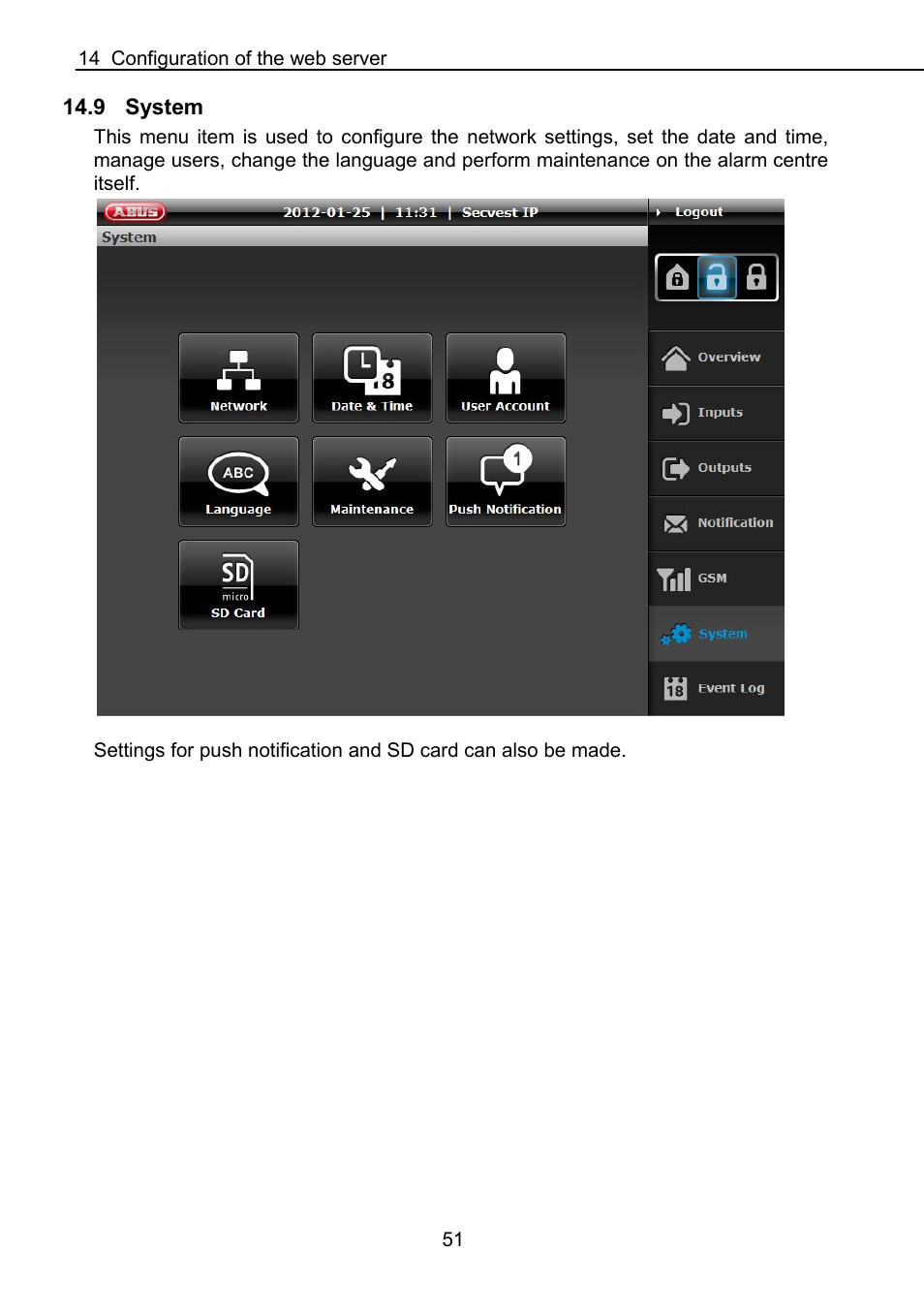 9 system | ABUS FUAA10021 Secvest IP Basic Set Operating instructions User Manual | Page 52 / 81