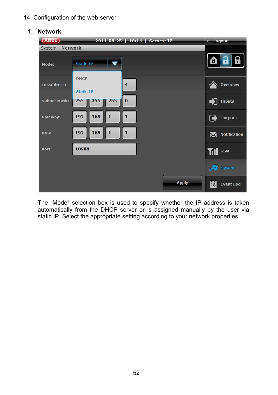 ABUS FUAA10021 Secvest IP Basic Set Operating instructions User Manual | Page 53 / 81