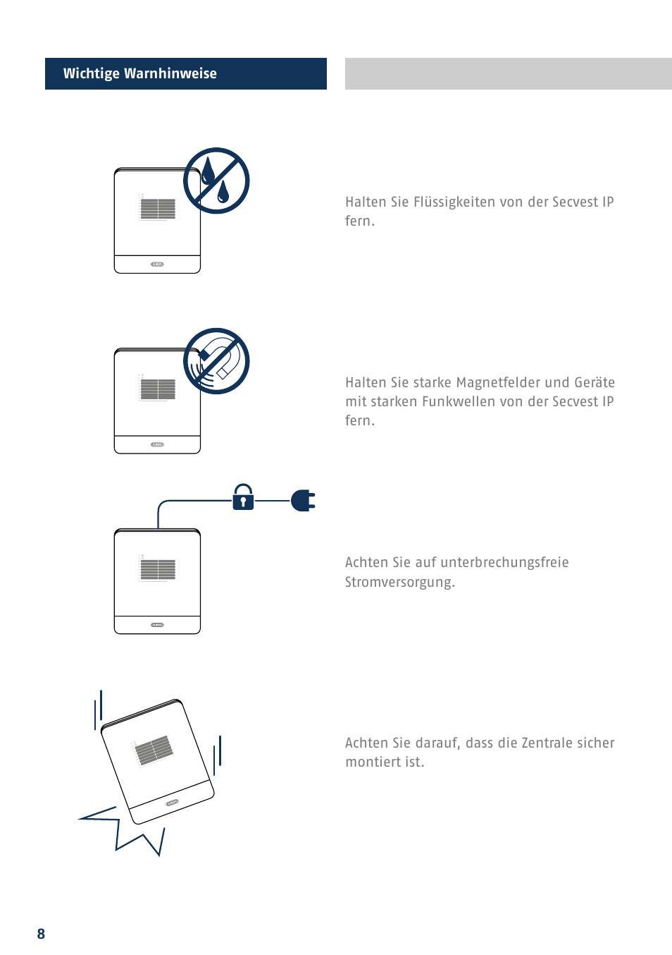 ABUS FUAA10021 Secvest IP Basic Set Quick operating instructions User Manual | Page 10 / 124