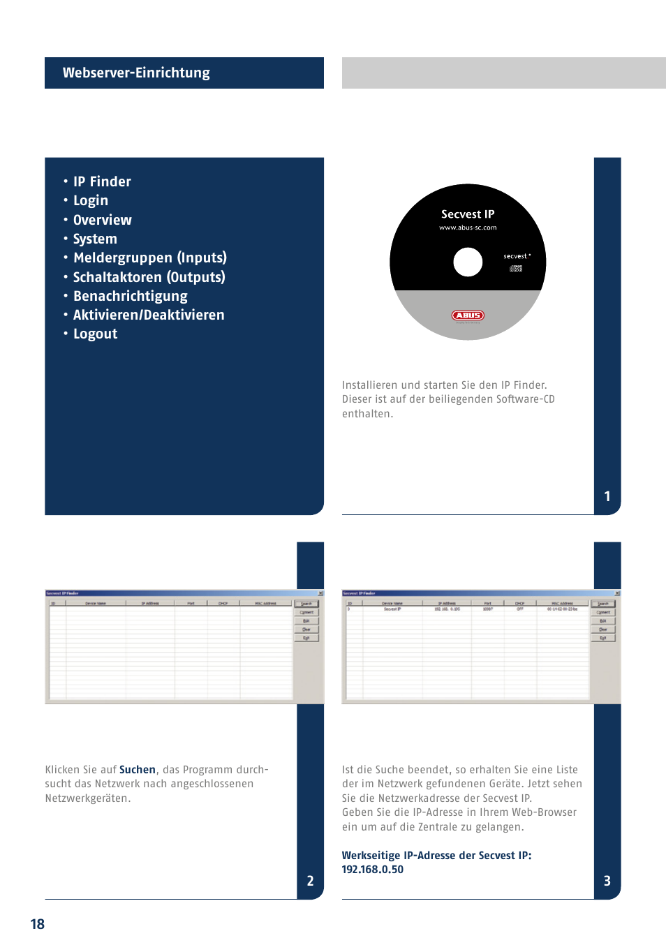 ABUS FUAA10021 Secvest IP Basic Set Quick operating instructions User Manual | Page 20 / 124