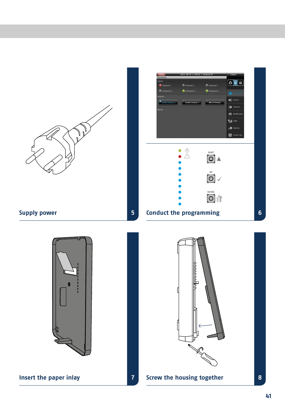 ABUS FUAA10021 Secvest IP Basic Set Quick operating instructions User Manual | Page 43 / 124