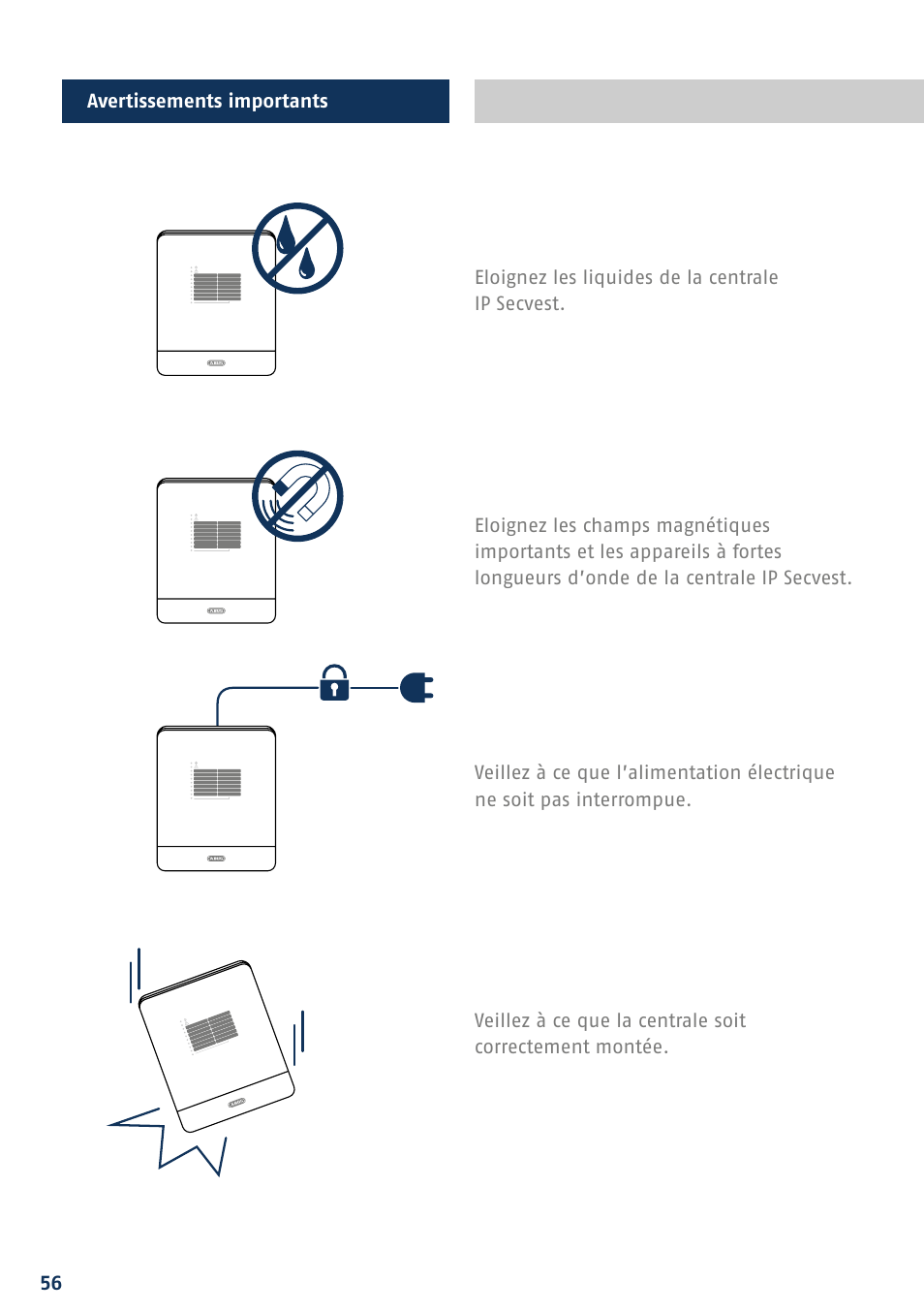 ABUS FUAA10021 Secvest IP Basic Set Quick operating instructions User Manual | Page 58 / 124