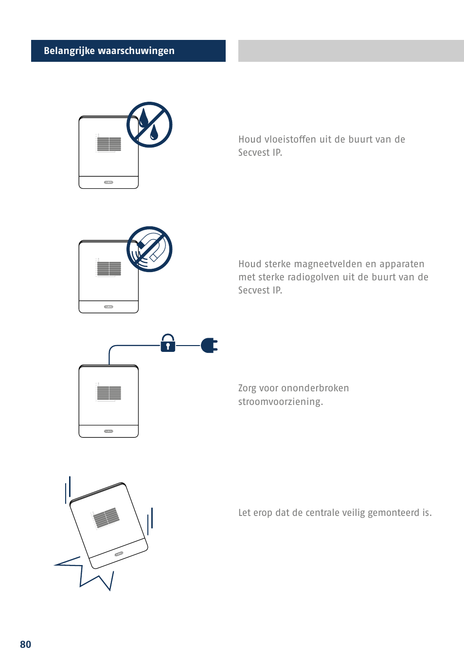 ABUS FUAA10021 Secvest IP Basic Set Quick operating instructions User Manual | Page 82 / 124