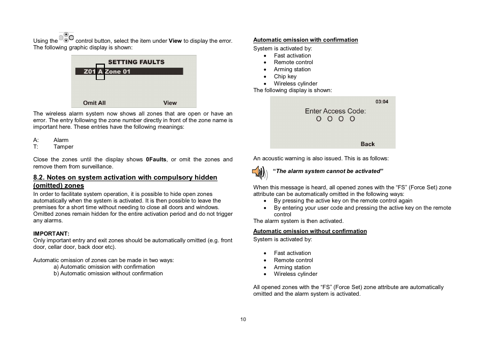 ABUS FU8006 Secvest 2WAY Wireless Alarm Control Panel (UK, DK, IT) Operating instructions User Manual | Page 10 / 47
