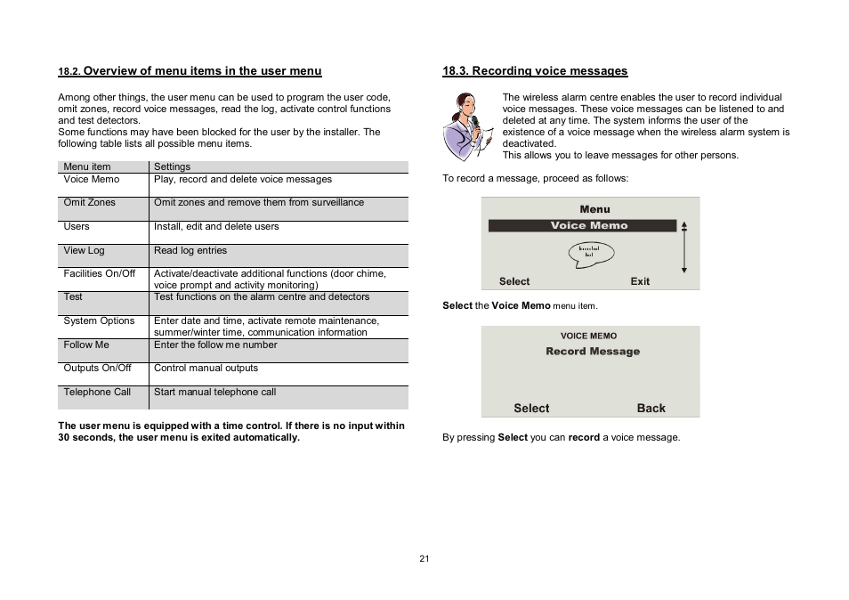 ABUS FU8006 Secvest 2WAY Wireless Alarm Control Panel (UK, DK, IT) Operating instructions User Manual | Page 21 / 47