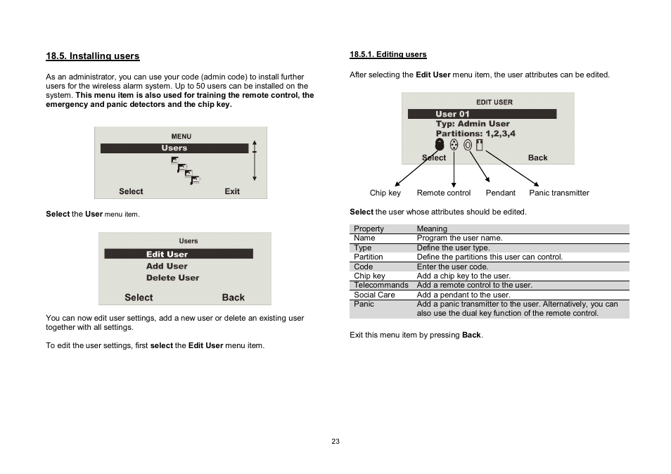 ABUS FU8006 Secvest 2WAY Wireless Alarm Control Panel (UK, DK, IT) Operating instructions User Manual | Page 23 / 47