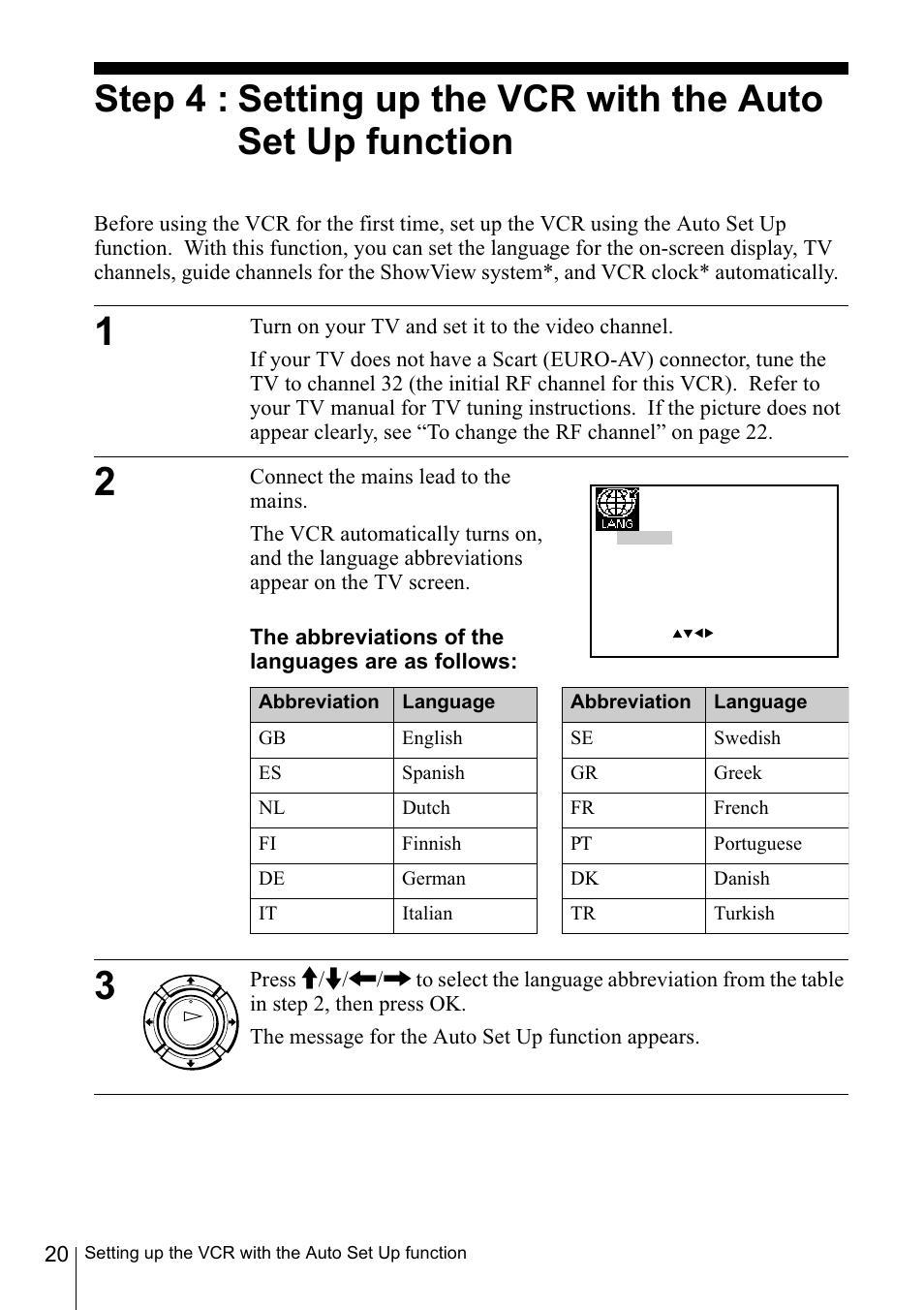 Sony SLV-SE220D User Manual | Page 20 / 80