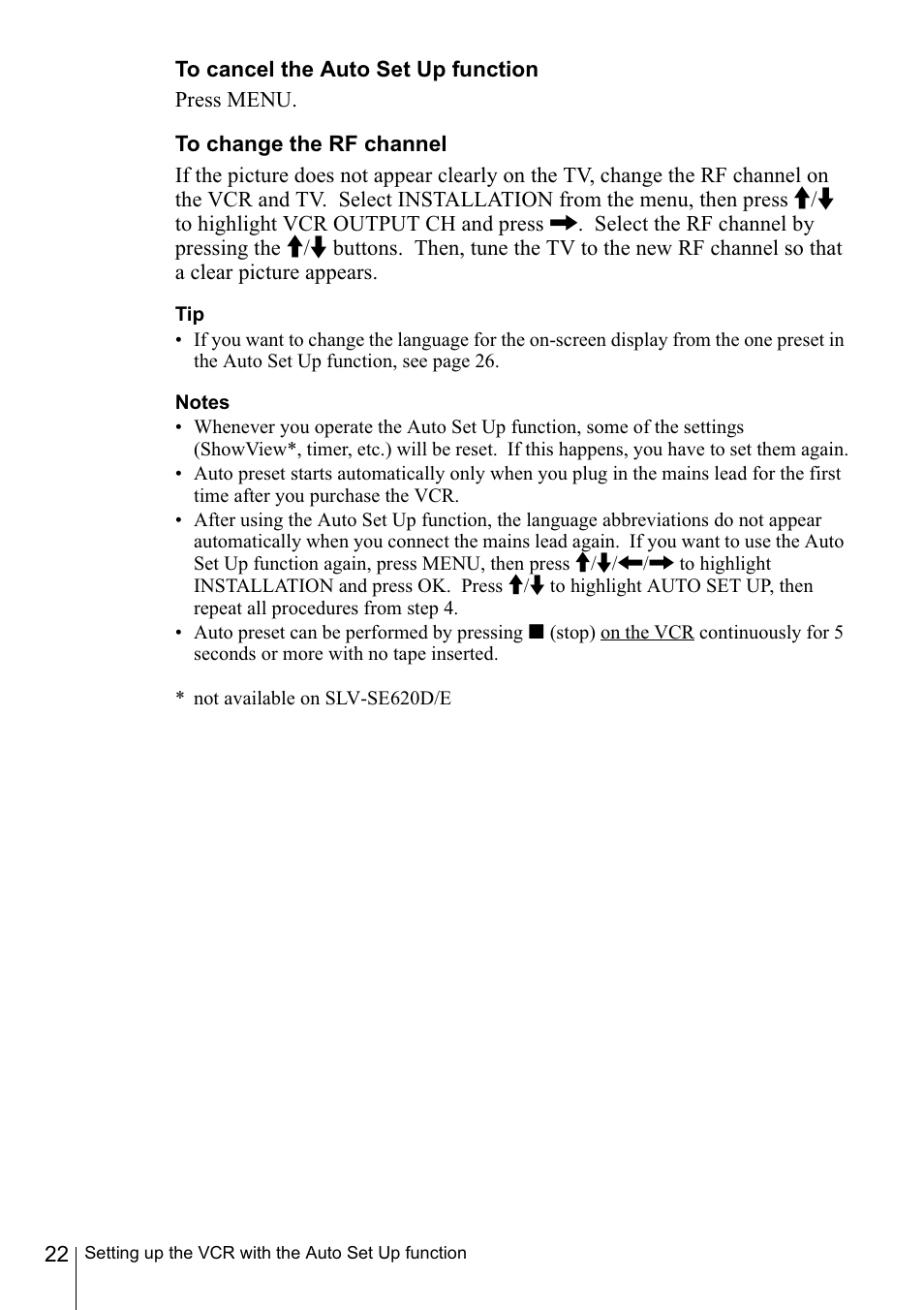 H x (stop) button* (22) | Sony SLV-SE220D User Manual | Page 22 / 80